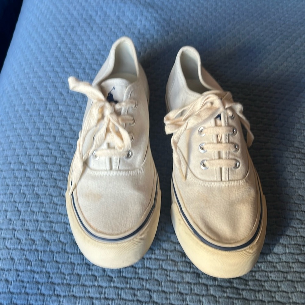 Ralph Lauren White Canvas CVO Sneaker Women’s 8